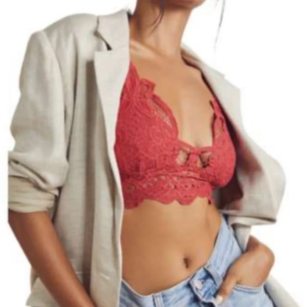 NWT Adella Bralette FP One Free People Large Copper Bra Adjustable Smocked - Picture 2 of 10
